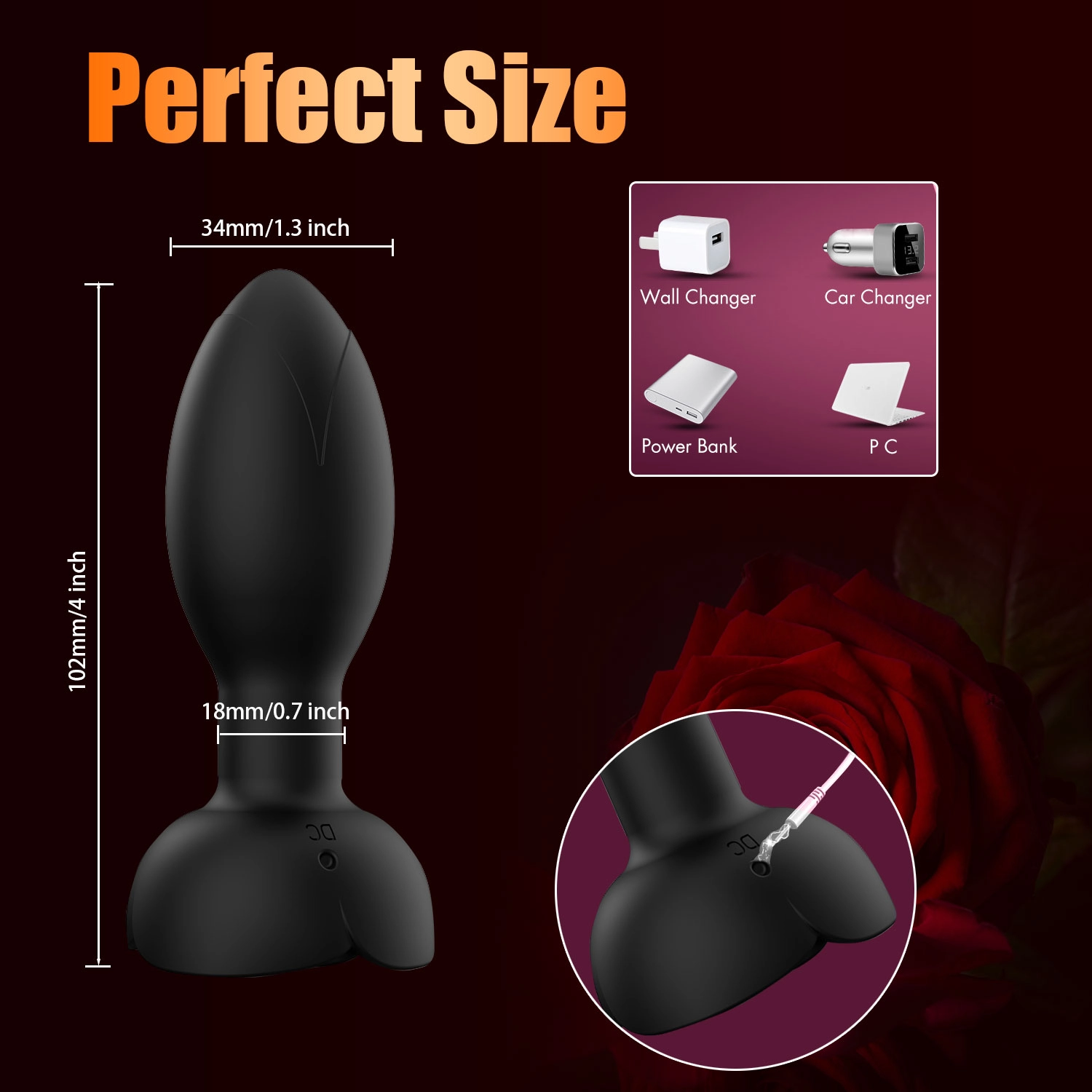 Black-Thrusting Anal Vibrator Prostate Massager